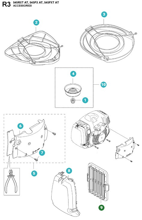 Air Filter Husqvarna 545FX, FXT AutoTune, 545RXT AutoTune