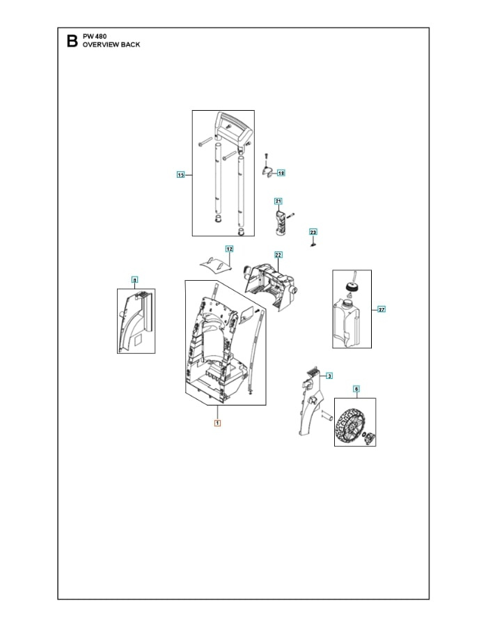 Chassis Back Dark Grey 5960248-01