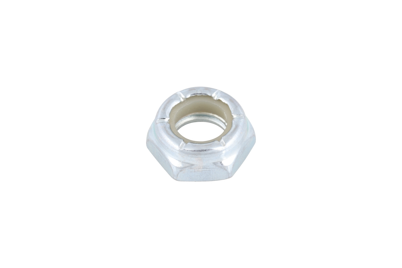 Nut prevailing torque hexagon nut w nonmet i 3/8-16 x.564 in jam nyloc clear zinc
